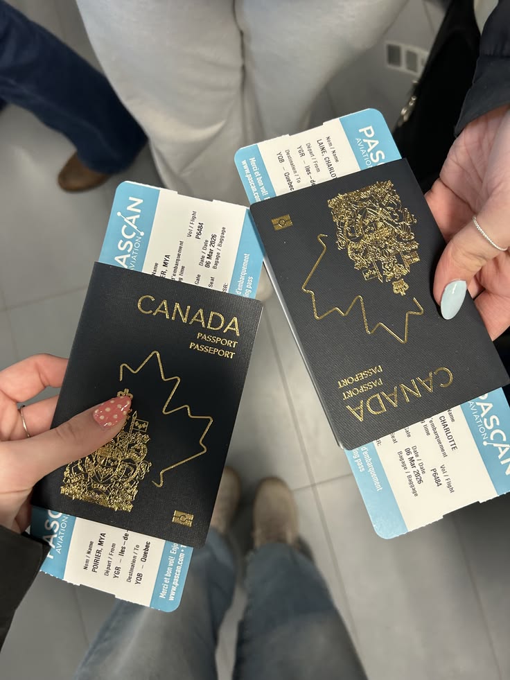 Passport and boarding materials photographed while travelling